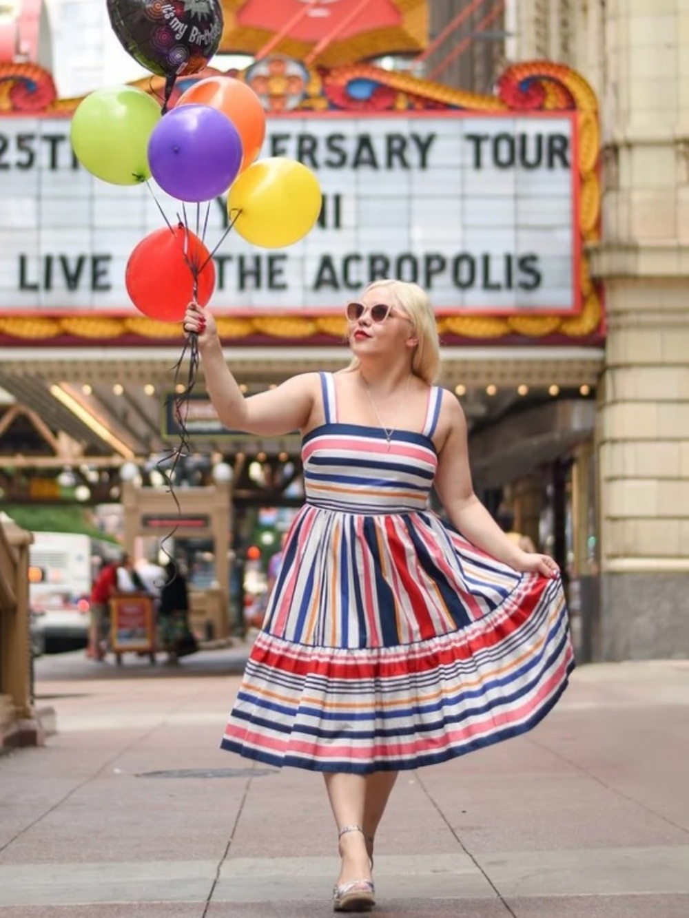 VINCE CAMUTO 8 Rainbow Mixed Stripe Tiered Midi Pocket Dress • Striped Sundress